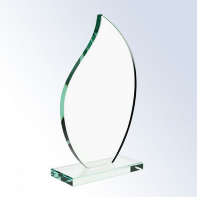 Large Jade Glass Flare Award - Unattached