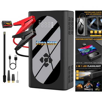 Air Inflator Car Jump Starter with Digital Display 37000mWh