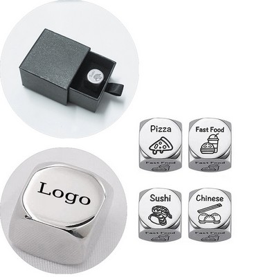 Custom Stainless Steel Food Decision Dice w/Gift Box