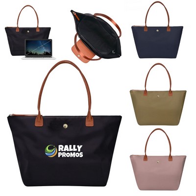 Large Capacity Oxford Cloth Shopping Zipper Tote Bag