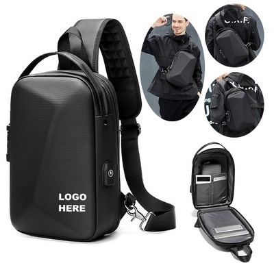 Fashion Anti-Theft Sling Backpack Hard Shell Crossbody Bag for Men