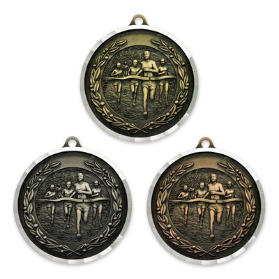 Diamond-cut Cross Country Medal - Engravable