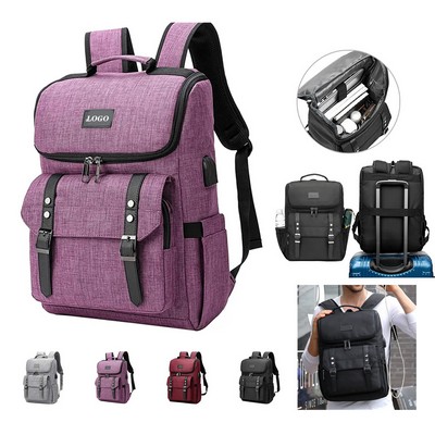 USB Travel Backpack with Luggage Strap