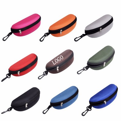 Portable Travel Zipper Sunglasses Case With Hook