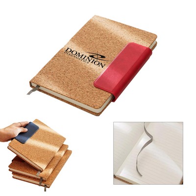Eco-Friendly Cork Notebook w/ PU Splicing Magnetic Closure