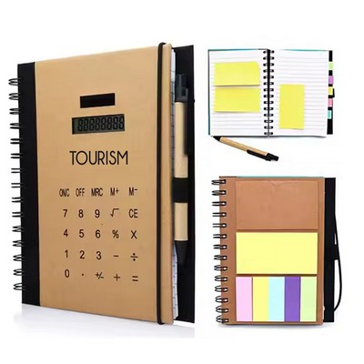 Notebook with calculator