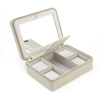 Large Suede Lined Jewelry Box with Mirror