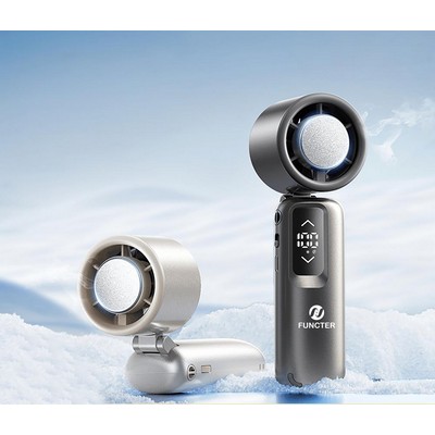 Freezy Personal Fan Refrigeration Fan Handheld Fan W/ 1-100 Stepless Adjusting & Battery Status