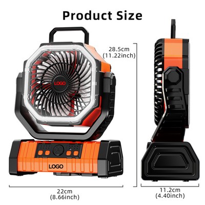 Outdoor Portable Solar Rechargeable LED Light Fan