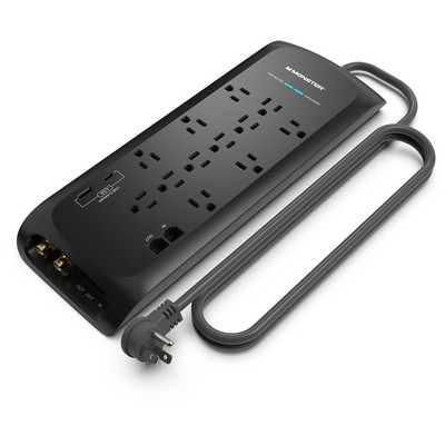 Monster Power Strip/Surge Protector 6' 12 Outlet - Black