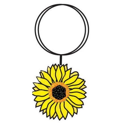 Sunflower Key Chain w/Clear Mirrored Back (2 Square Inch)