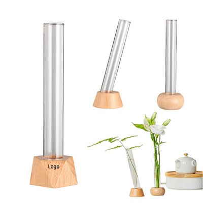 Wooden-Base Glass Vase Decoration Ornament