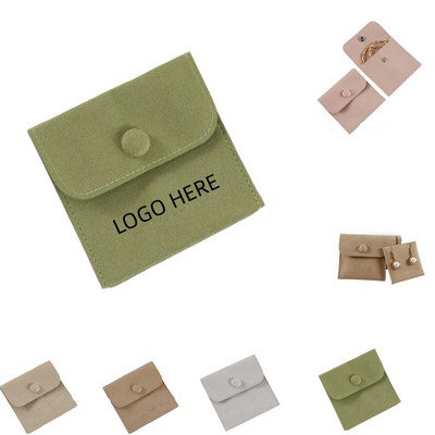 Velvet Jewelry Pouches With Snap Button