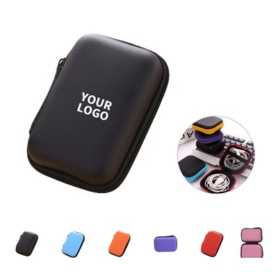 Polyurethane Ethylene Vinyl Acetate Earphone Cable Storage Case 4.33 x 3.15 x 1.57"