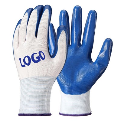 Blue Nitrile Work Gloves