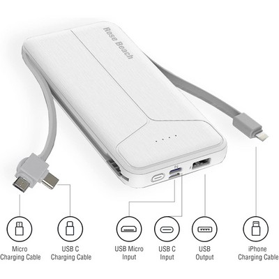 Powerful 10000mAh Power Bank Travel Charger Battery Pack with Foldable AC Plug