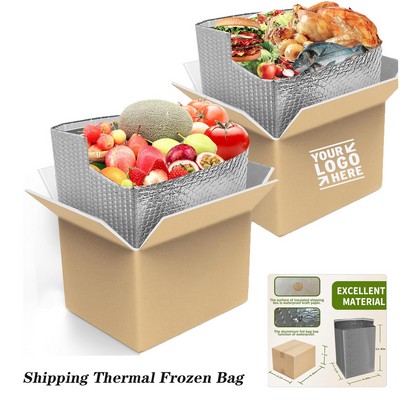 9.8"X8.1"X7.3" Aluminum Foil Insulated Liner Shipping Cooler Box Food Thermal Delivery Carton