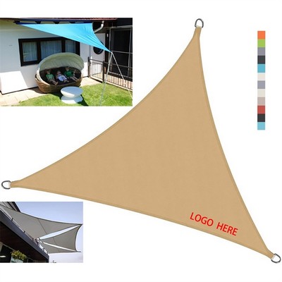 9.8' UV-Resistant HDPE Triangle Sunshade Sail Canopy with Stainless Steel D-Rings