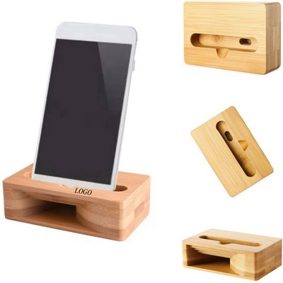 Multifunctional Bamboo Phone Stand