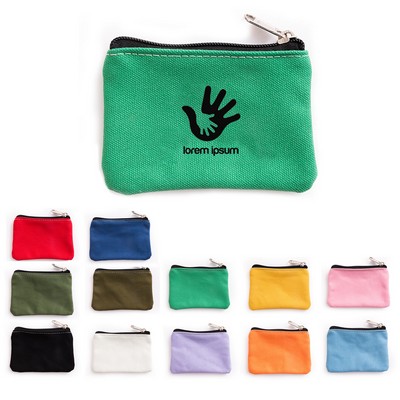 Small Canvas Zipper Bag Coin Pouch 5"x3.3"