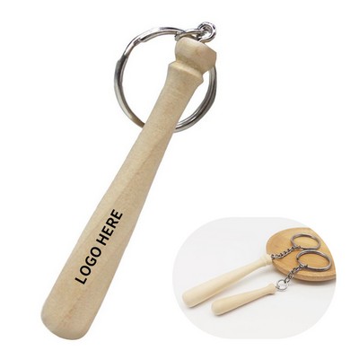 Wooden Baseball Bat Keyring