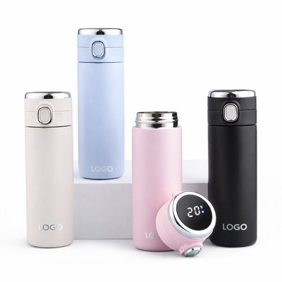 14.5 oz Slim Vacuum Insulated Stainless Steel Bottle - LED Push Button Lid - 4 colos | AleAqua