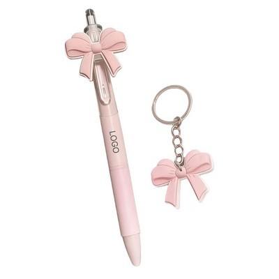 Coquette Bow & Blossom Retractable Gel Pen High-Aesthetic Floral Ribbon Neutral Pen Romantic