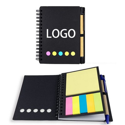 Spiral Notebook Steno Pads Lined Notepad with Pen in Holder