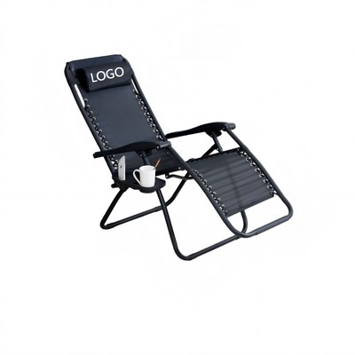 Outdoor Folding Lounge Chair with Tray