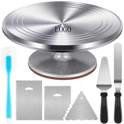 7-Piece Aluminum Alloy Cake Decorating Turntable Set