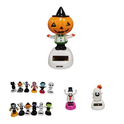Halloween Car Dashboard Solar Dancing Shaking Head Doll