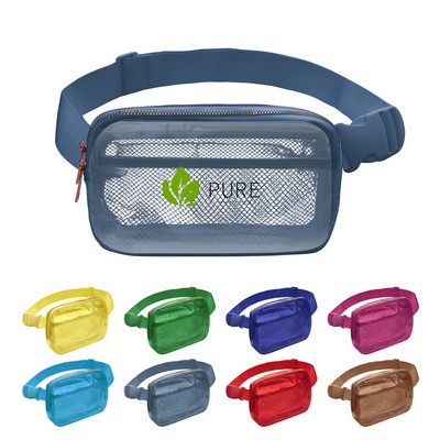 Clear Zipper Fanny Pack With Adjustable Belt
