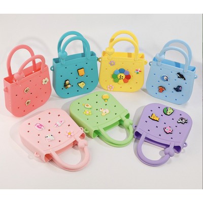 DIY Perforated Silicone Mini Handbag Waterproof Beach & Pool Side Coin Purse Lightweight