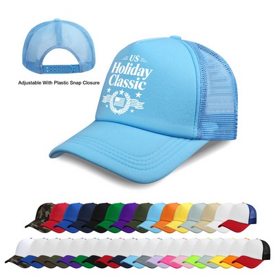 5 Panel Foam Trucker Hat Mesh Back Baseball Cap