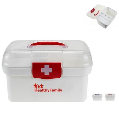 Portable Multi-Layer First Aid Storage Box