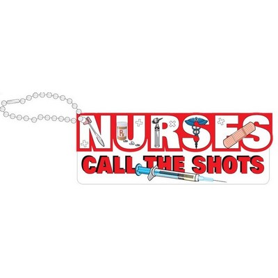 Nursing Slogan Promotional Line Key Chain w/ Black Back (8 Square Inch)