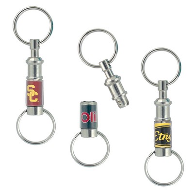 Solid Nickel Plated Brass Pull Apart Keytag (1 3/4"x3/4")