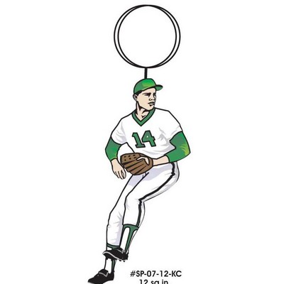 Baseball Player Key Chain w/Clear Mirrored Back (12 Square Inch)