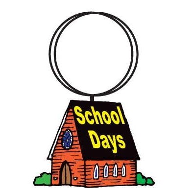 School Days House Keychain w/Mirrored Back (4 Square Inch)