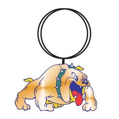 Bulldog Mascot Executive Keychain w/Mirrored Back (2 Square Inch)
