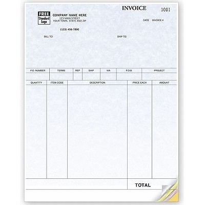 Parchment Laser Product Invoices (1 Part)