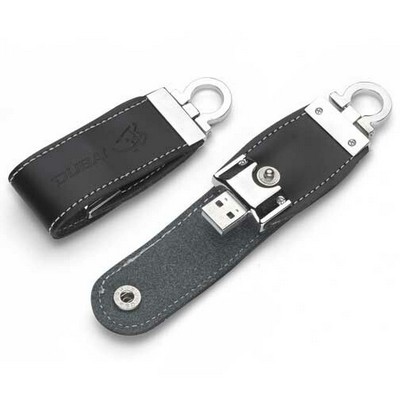 Milano Leatherette USB Flash Drive w/Key Chain (128 MB)