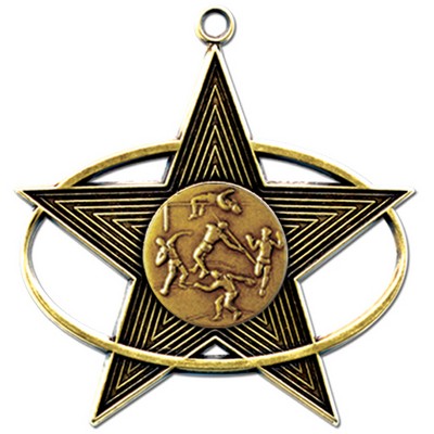 Stock All-Star 3" Medal- Track & Field Male