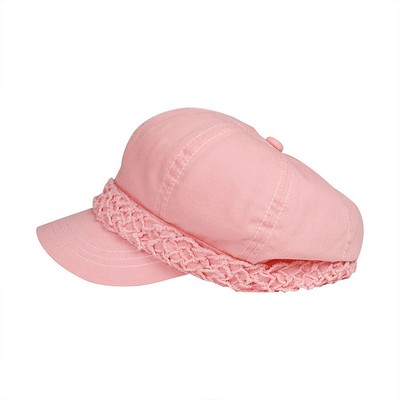 Ladies' Brushed Canvas Newsboy Hat