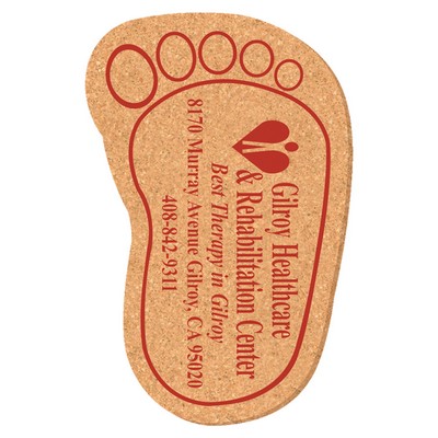 6 1/4" X 4" Foot Shape Solid Cork Coasters