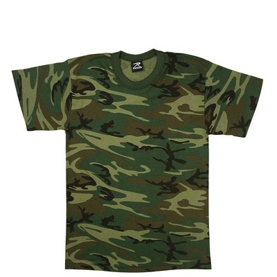Men's Heavyweight Woodland Camouflage Military T-Shirt (2XL)
