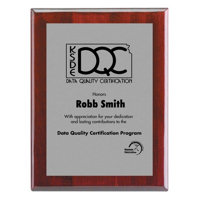 Plaque - 12"x15" Piano Wood Plaque w/ Silver Plate (10"x13")