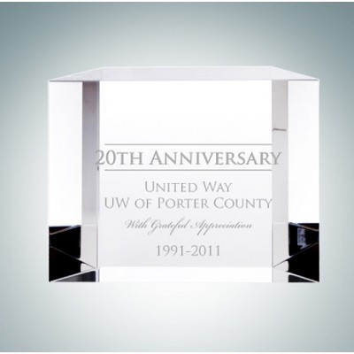 4 1/2" Block Optical Crystal Award Plaque