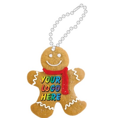 Gingerbread Man Promotional Key Chain w/ Black Back (6 Square Inch)