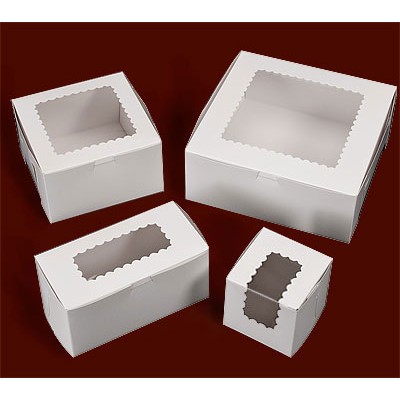 Ohio Valley Windowed White Cupcake Box (10"x7"x2½")
